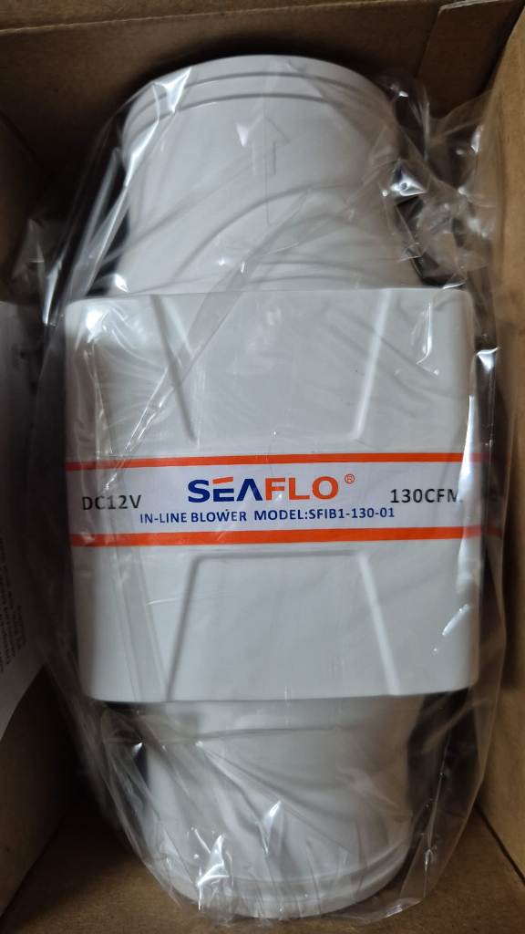 Seaflo inline blower 3" 12v, extractor de aire seaflo 75mm 12v
