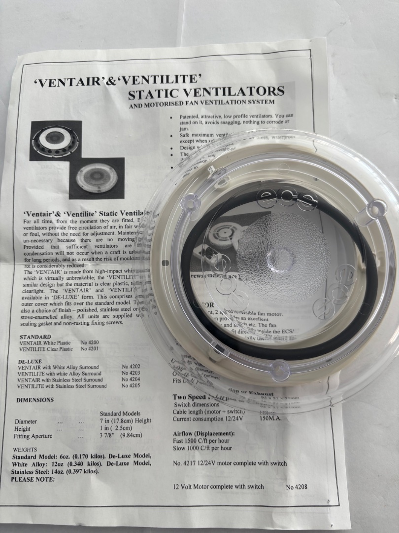 Plastic ventair and ventilite