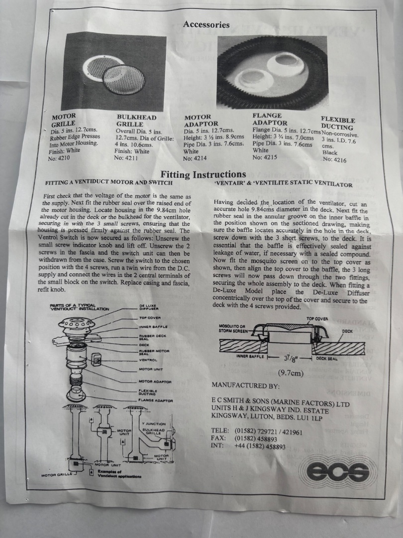 Plastic ventair and ventilite
