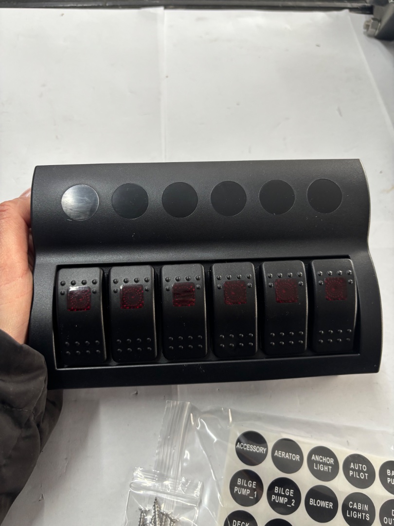 6 way switch panel 183x120mm