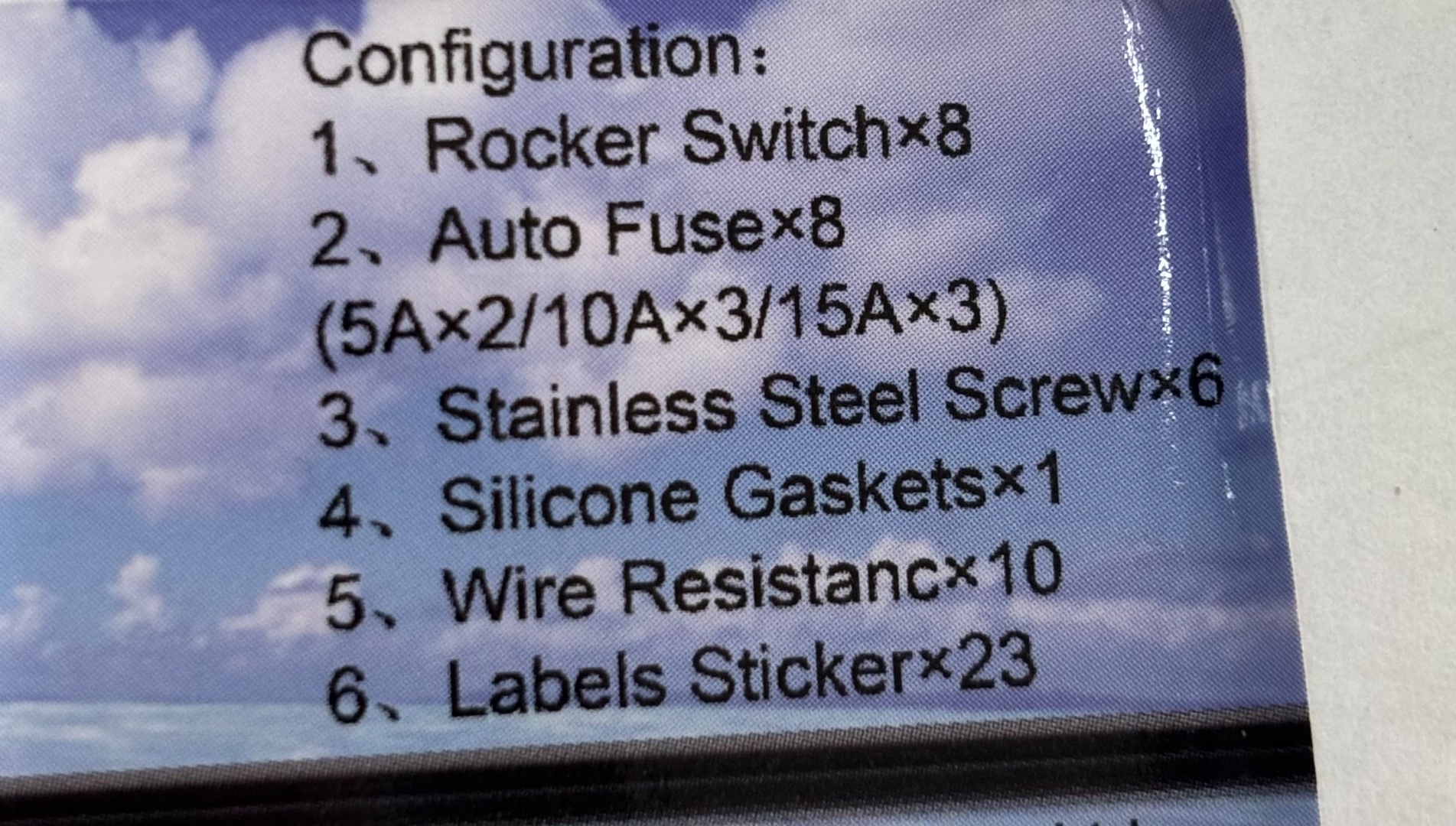 8 way switch panel 235x120mm